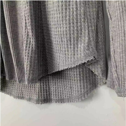 Gibsonlook High Low Heather Grey Long sleeve lightweight Top blouse Women Large
