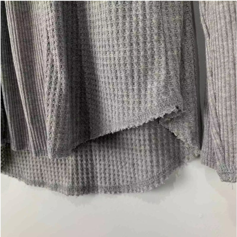 Gibsonlook High Low Heather Grey Long sleeve lightweight Top blouse Women Large