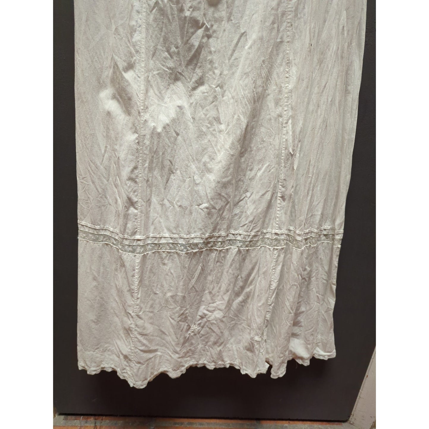 Antique Edwardian Era nightgown slip dress tea gown White cotton sleeveless