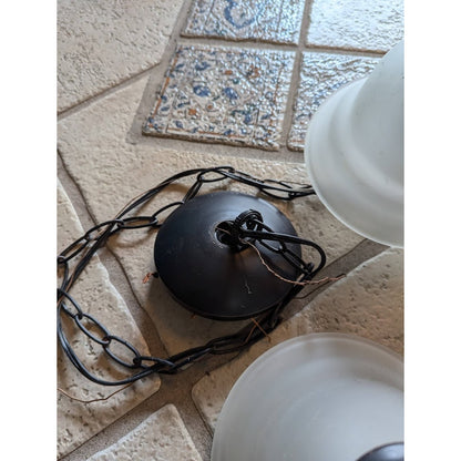 Secondhand Sandies: hanging chandelier light fixture brushed bronze 5 down lights