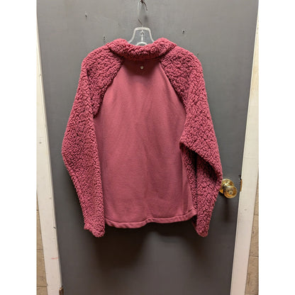Zella Faux Shearling Pullover Sherpa Sweater Pink Mauve Pocket Sz XL NWT