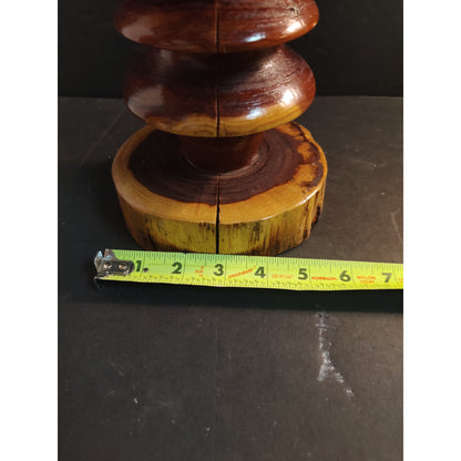 Vintage Handcrafted Wooden Christmas Tree Folk Art Live Edge Base