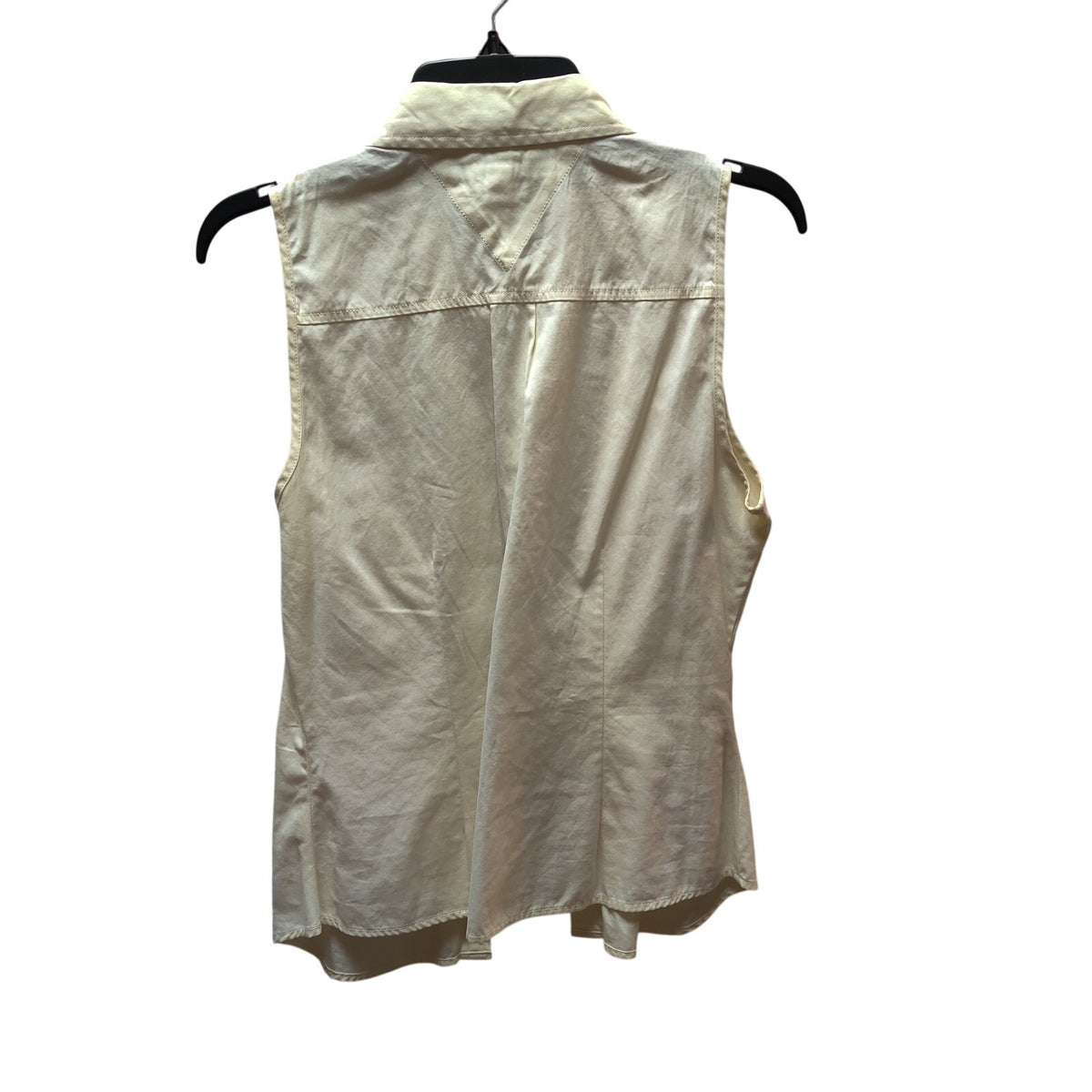 Tommy Hilfiger Peach Ruffle Front Sleeveless Shirt Medium Button Up Blouse