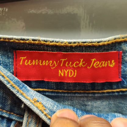 NYDJ Tummy Tuck Jeans Womens 6 Straight Leg Medium Wash Stretch Denim Made USA