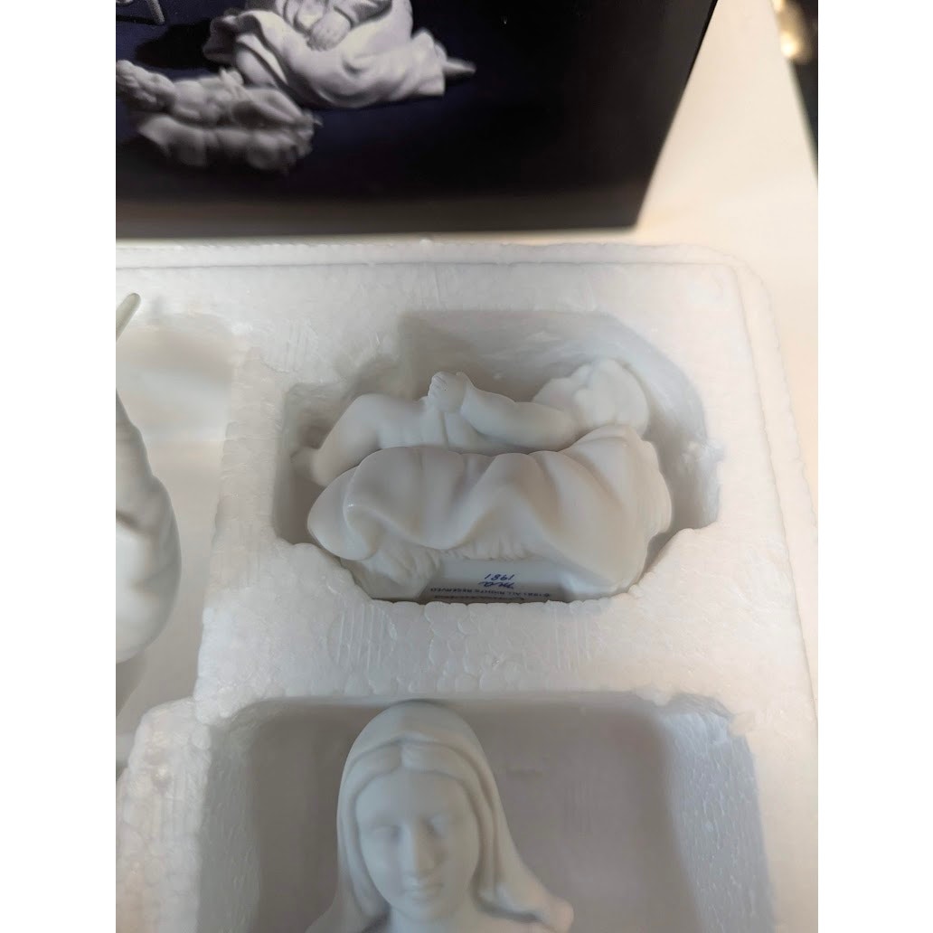 Vintage 1981 Avon Nativity Collectibles Fine White Bisque Porcelain Holy Family