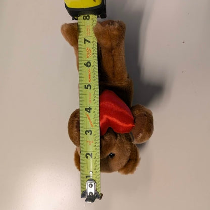 Stuffed Animal PLUSH teddy bear Russ Berrie No. 483 7.5" with Satin heart