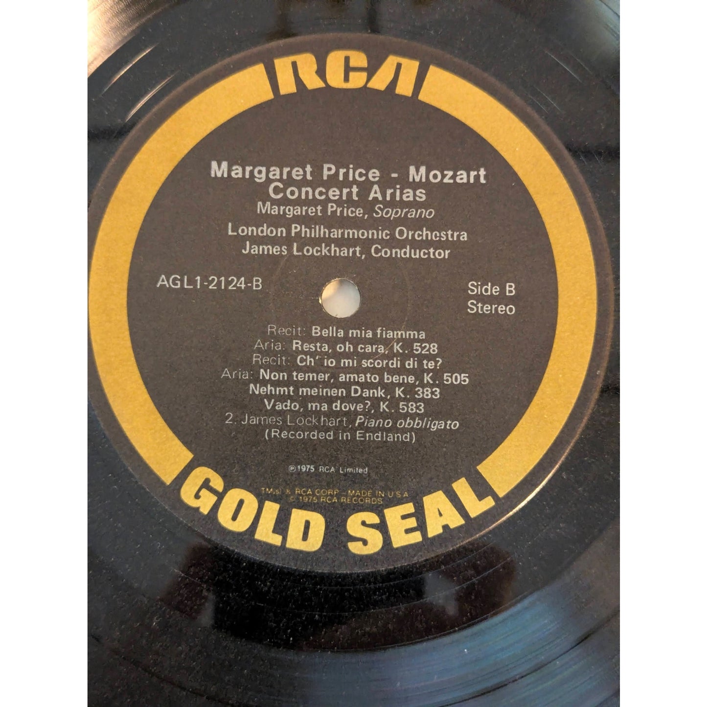 Vintage Margaret Price Mozart Concert Arias RCA Gold Seal AGL1-2124 Stereo LP