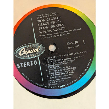 Vintage High Society Soundtrack Capitol SW-750 Rainbow Label Stereo Vinyl LP