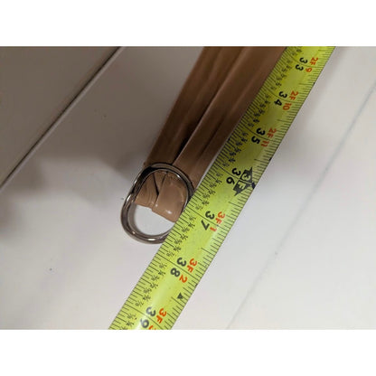 Vintage Ed Barry NewYork Tan Leather Adjustable Belt Silver buckle small 38" max
