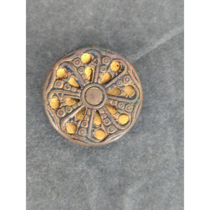 LOT Q of 10 Antique Vintage Victorian Brass Mixed Materials Buttons ESTATE FIND