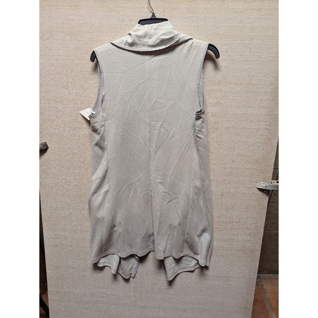 Mint Vanilla Faux Suede Wrap Open Front Vest Sleeveless Stone color Size 6 NEW