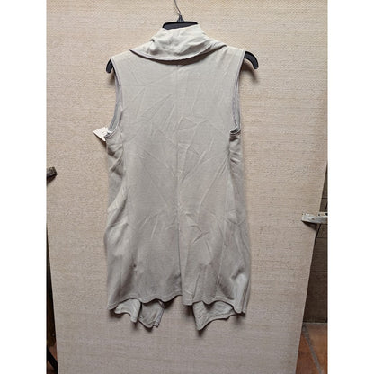 Mint Vanilla Faux Suede Wrap Open Front Vest Sleeveless Stone color Size 6 NEW