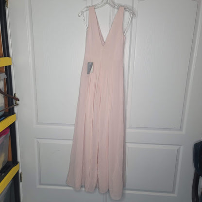 Social Bridesmaid Size 4 Blush Sleevless Maxi Bridal Style 8157 Dress chiffon
