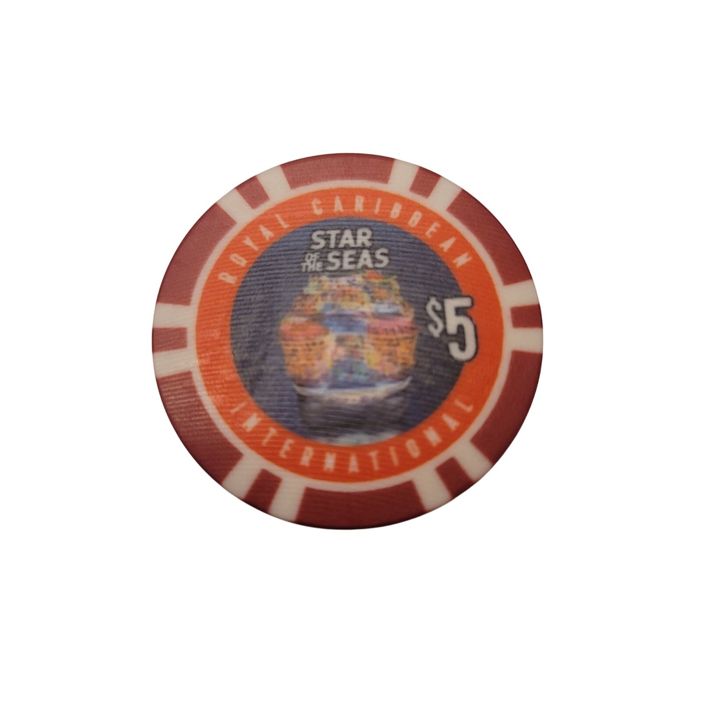 STAR of the Seas INAGURAL Royal Caribbean FRESH $5 Casino Chip 2 SIDED MINT