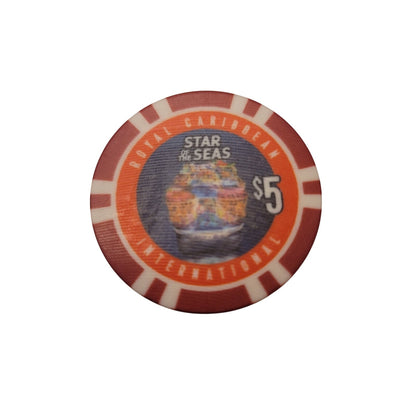 STAR of the Seas INAGURAL Royal Caribbean FRESH $5 Casino Chip 2 SIDED MINT
