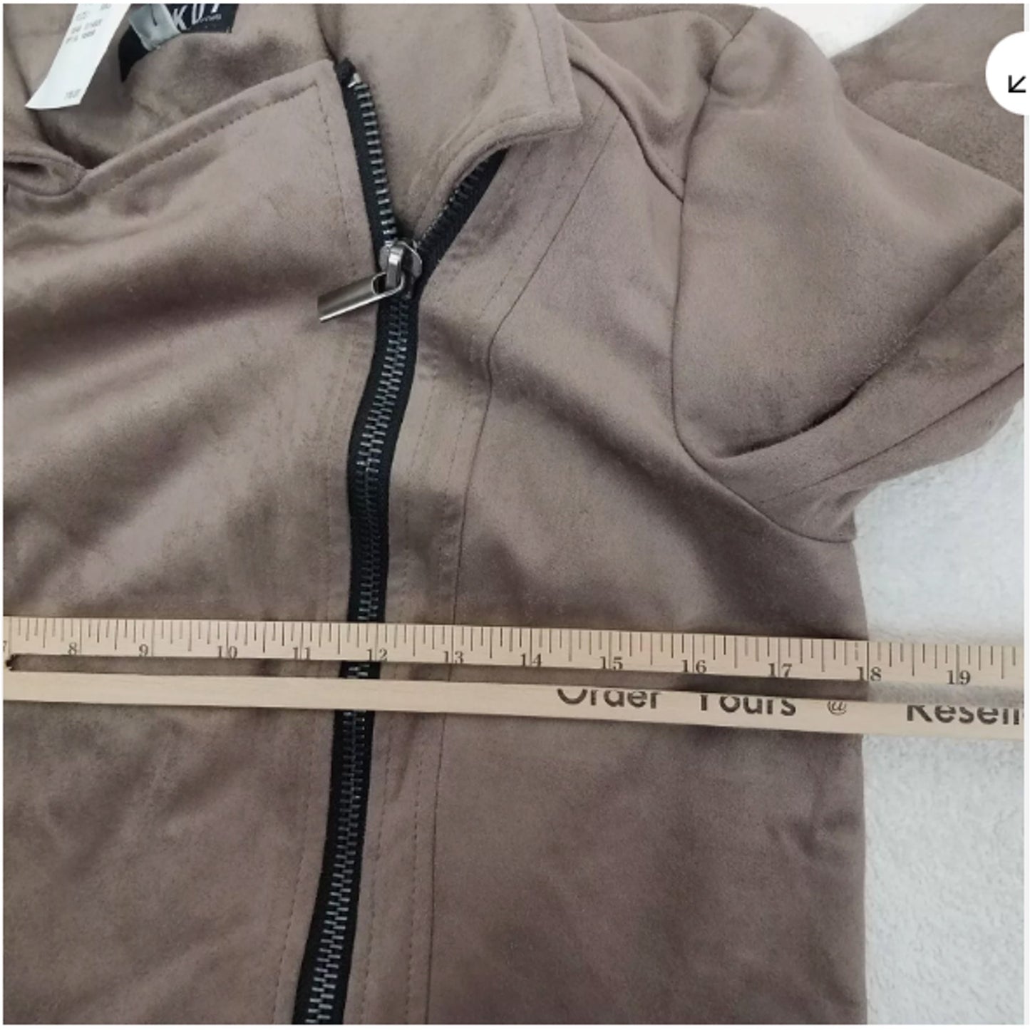 KUT from the Kloth SMALL Asymmetrical Zipper Crop Moto Jacket in Buff $98 NEW