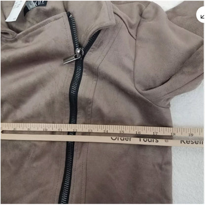 KUT from the Kloth SMALL Asymmetrical Zipper Crop Moto Jacket in Buff $98 NEW