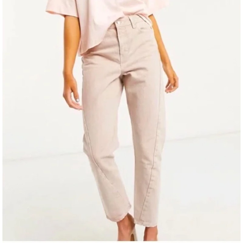TopShop Idol High waist offset seams barrel tan Jeans / 26~30 NEW
