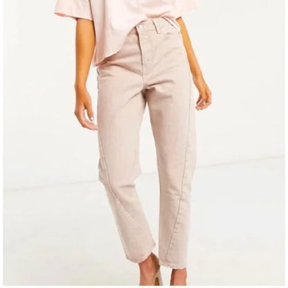 TopShop Idol High waist offset seams barrel tan Jeans / 26~30 NEW