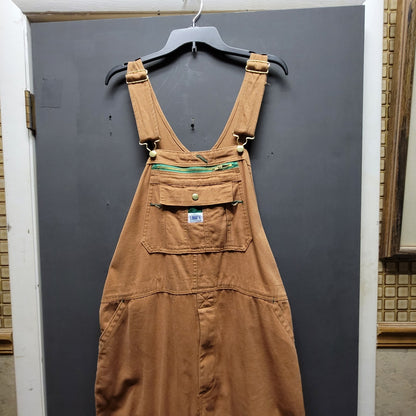 Liberty duck Bib Overalls Size 42" x 32" coveralls Pecan Brown Workwear Utility