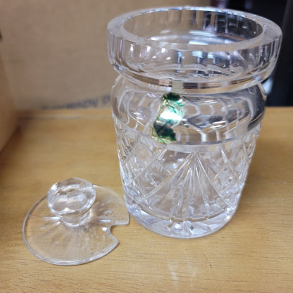 Vintage Waterford Crystal Jam Marmalade Condiment Jar with Lid Handmade Ireland