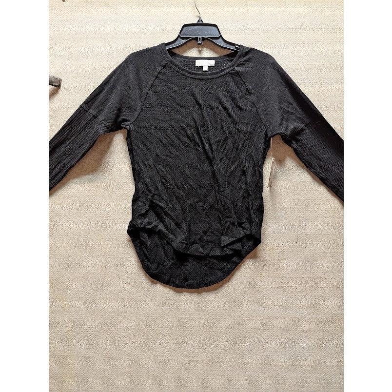 PJ Salvage Black thermal waffle knit Tshirt Womens Size medium layering