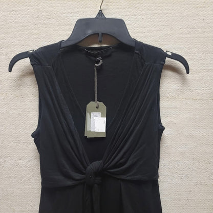 All Saints Women's  SMALL Black Jayda Jersey Dress Short Tie Waist, NWT $160