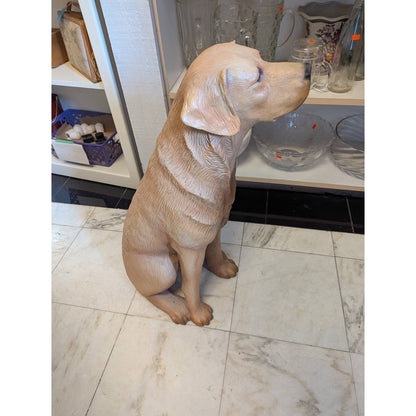 Secondhand Sandies: 26" tall Yellow labrador Sitting Dog polyresing statue retriever