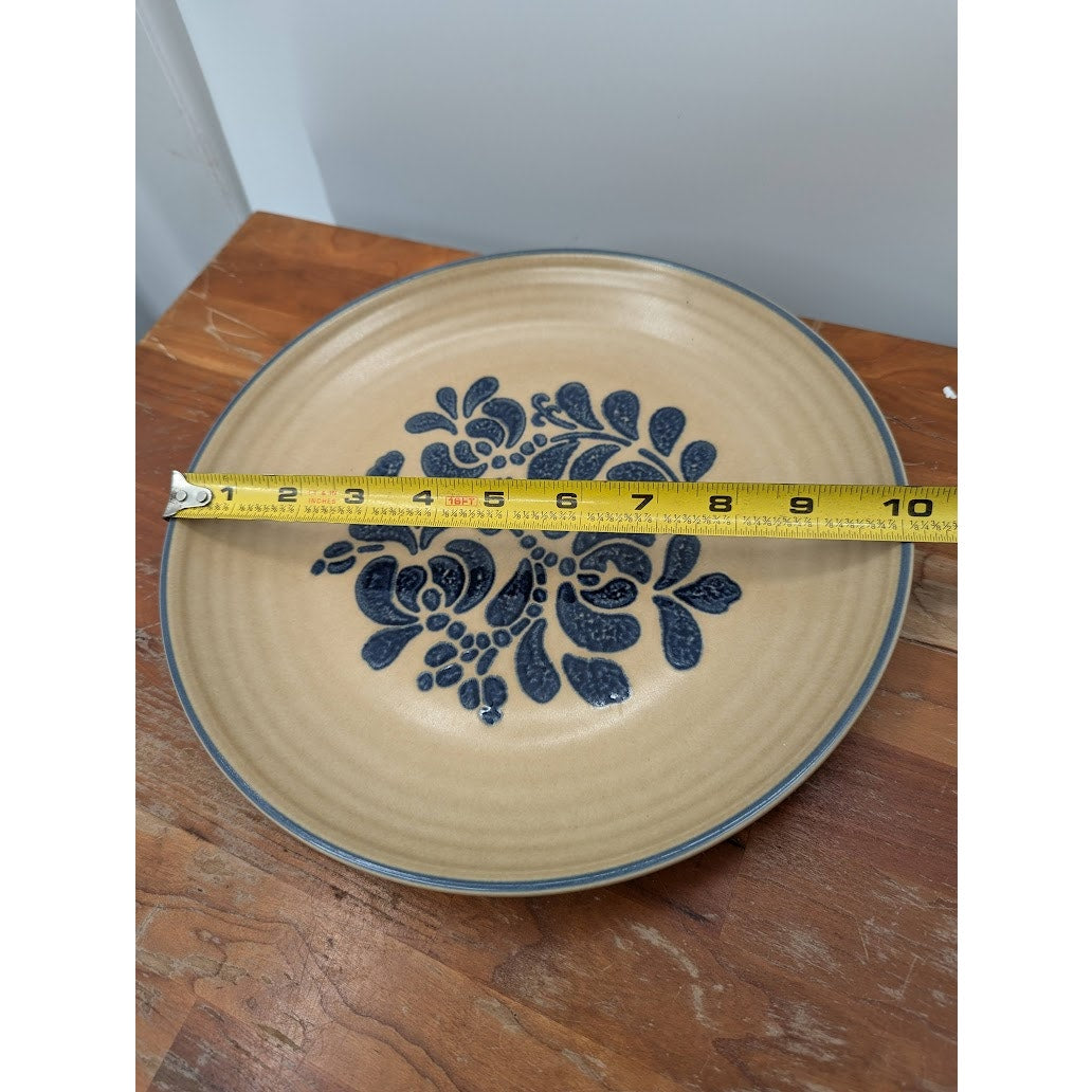 Pfaltzgraff Blue Brown Folk Art 10" Dinner plate Replacement Vintage