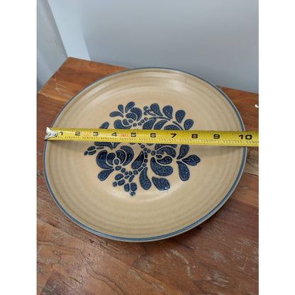 Pfaltzgraff Blue Brown Folk Art 10" Dinner plate Replacement Vintage