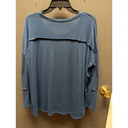 Forgotten Grace NEW blue blouse top MEDIUM long sleeve tunic lightweight crew