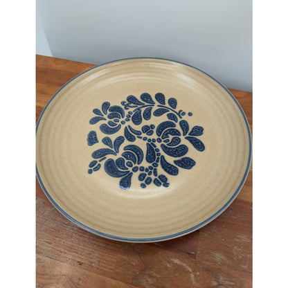 Pfaltzgraff Blue Brown Folk Art 10" Dinner plate Replacement Vintage