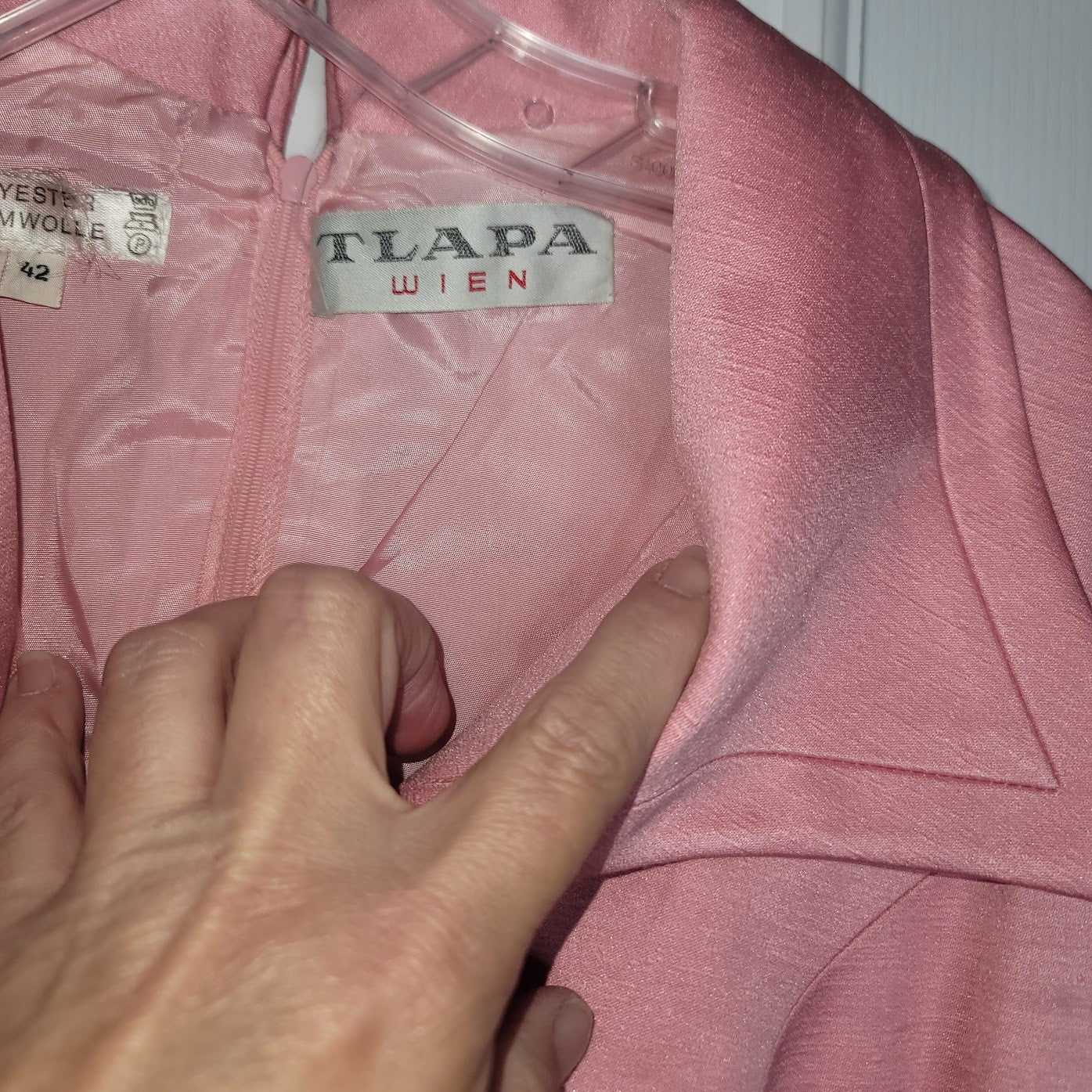 TLAPA Wein 1960's Pink Sleeveless Maxi Dress Wide Collar Cocktail Retro MCM S/M