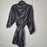 NEW Bottoms out Gal Size XL Black Short belted Robe Sateen Makeup dressing