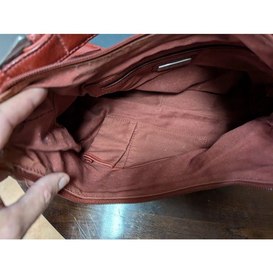 So Rachel by Longaberger Hobo handbag purse Wine leather PreOwned