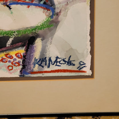Mark Vranesh Original Abstract '91 Neo-Brutalist Face 30" x 22 Fusion Watercolor