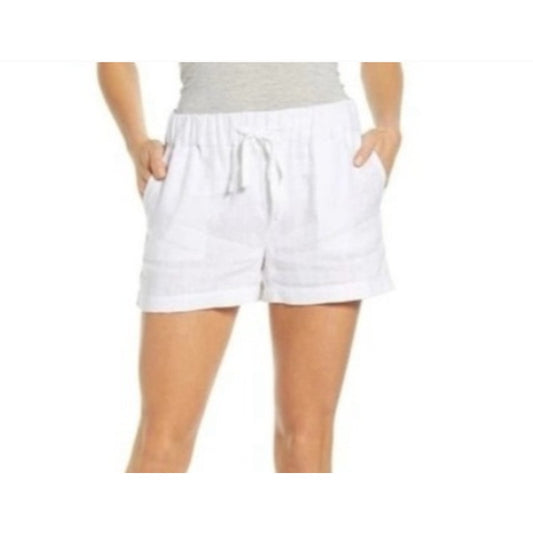 Caslon Size Small Drawstring Shorts White LINEN new Pockets Casual Beach Summer