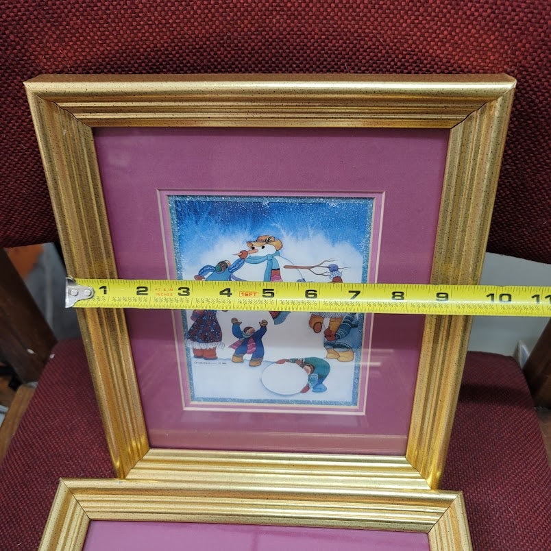 Vintage Barbara Lavallee Alaskan Art Prints Lot of 2 Framed Matted 1990
