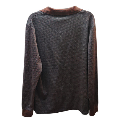 Vince Camuto Men's Quarter-Zip Pullover Shirt Dark Brown/Black Long Sleeve New