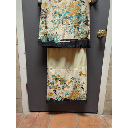 Krist Gudnason Asian inspirted Chinoserie Print 3pc Skirt Set Top Skirt Belt
