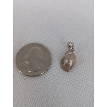 Vintage Silver Tone Metal Seashell Charm Pendant Coastal Beachy Aesthetic