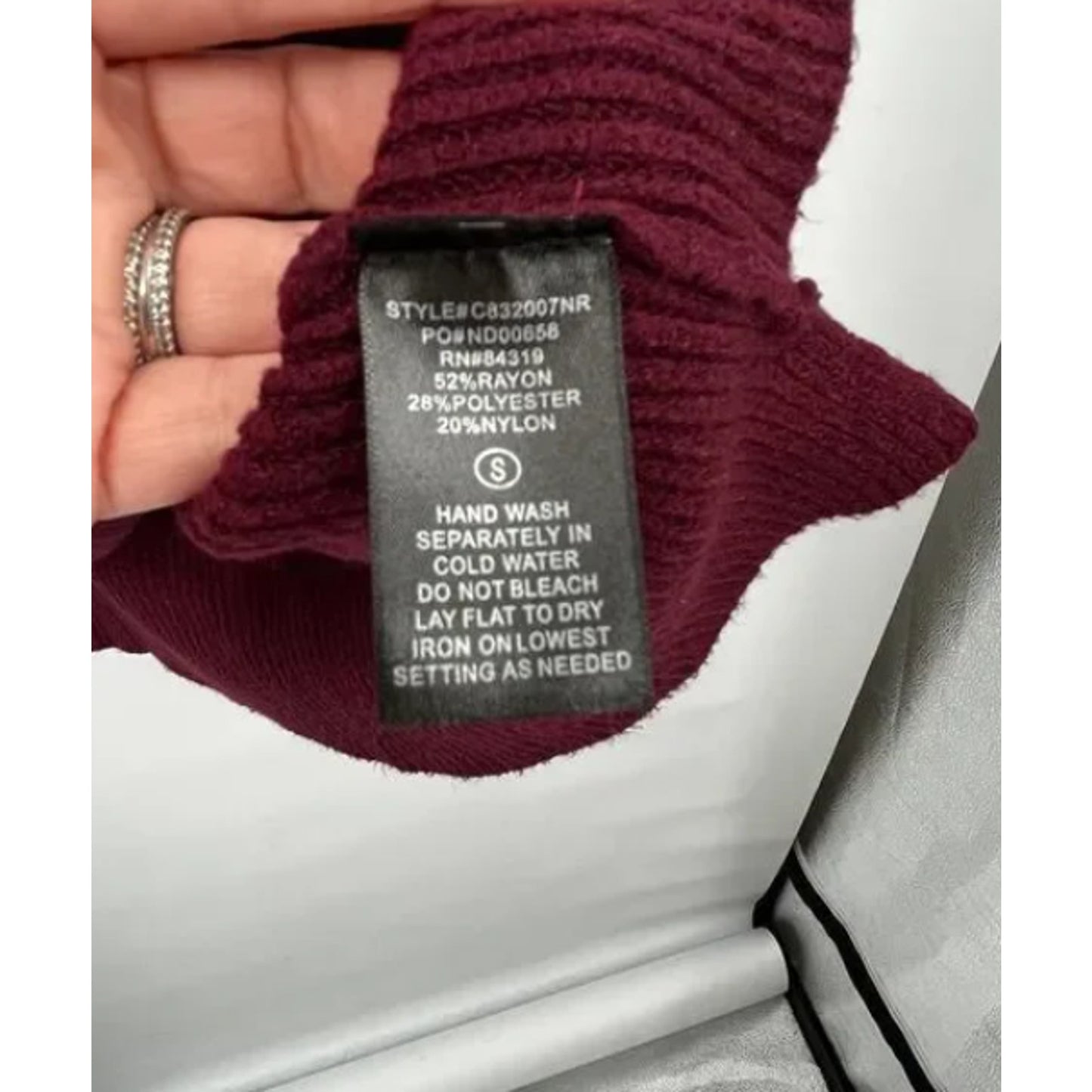 Devotion by Cyrus Cowlneck Ribbed Tunic Sweater In Ruby Port NWT eXTRASmall xs