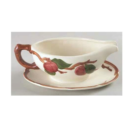 FRANCISCAN VINTAGE Gravy Boat with Attached Underplate Apple USA Backstamp