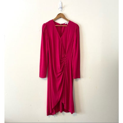 Chelsea28 Red Cerise Size Small Dress Long Sleeve VNeck Wrap NEW Career Evening