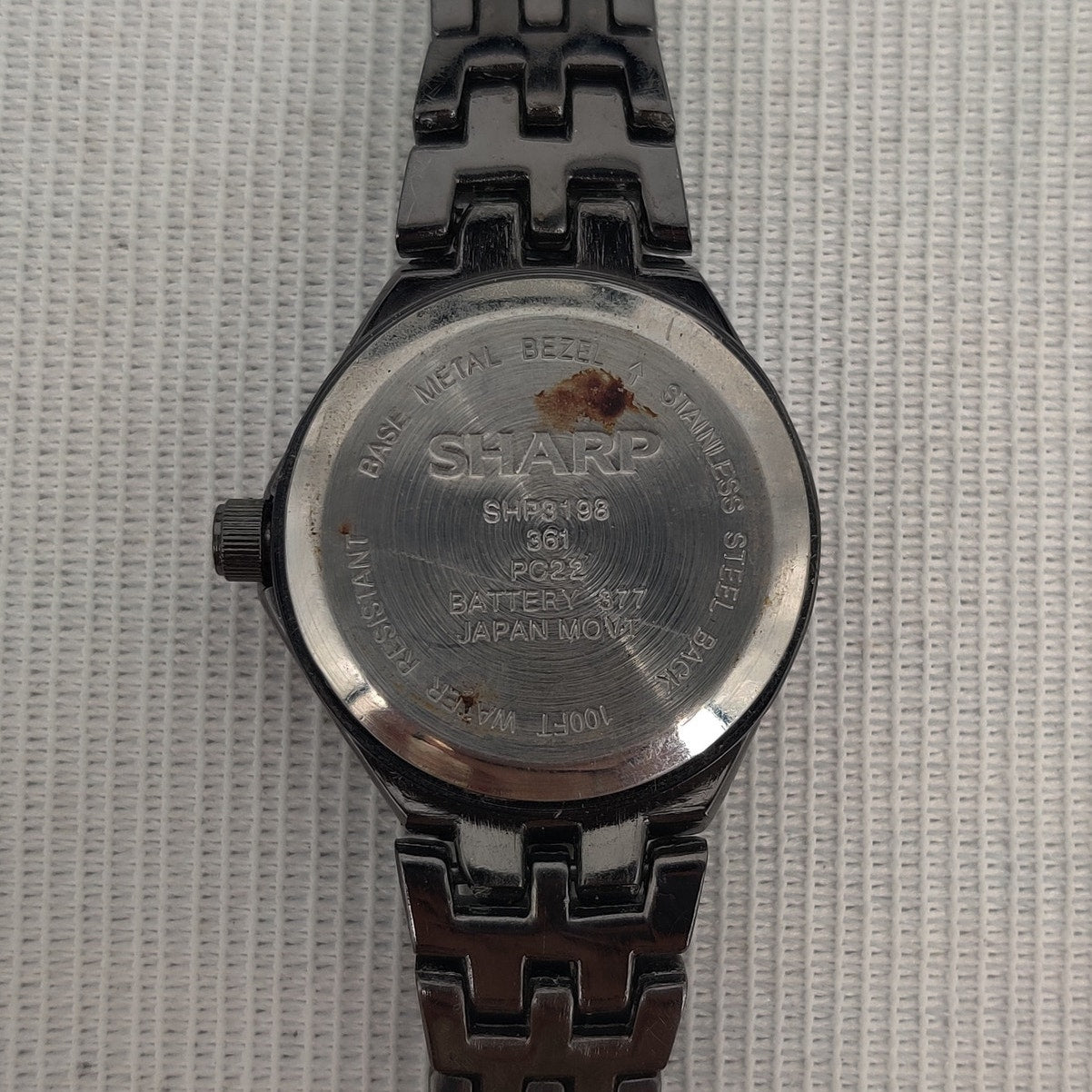 Vintage Sharp Stainless Steel Watch Black Dial Ladies Timepiece Repair/Parts
