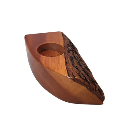 Live Edge Pine Rustic handcarved handturned solid wood candle vase holder
