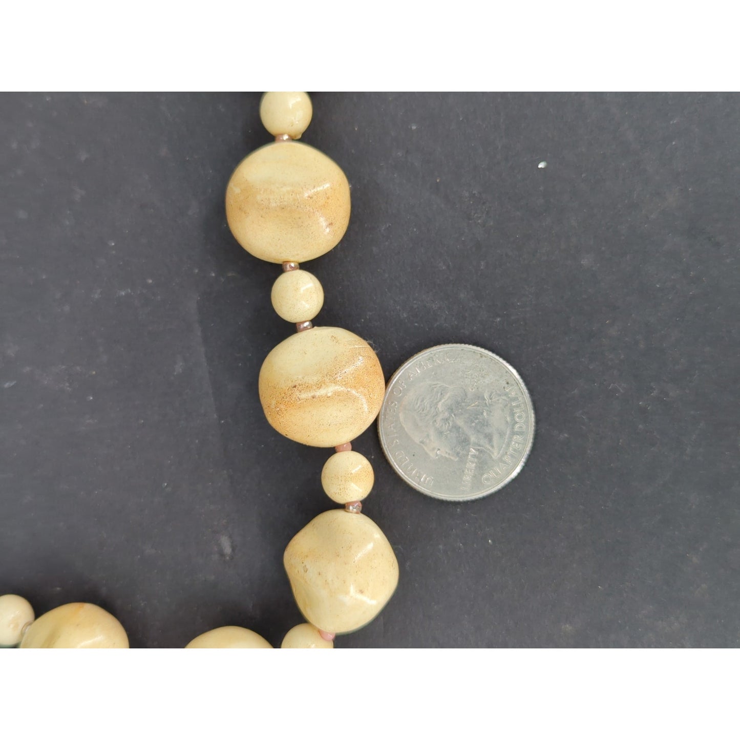 Vintage Big Bead Statement Necklace Mid-Century 1980s Retro Fashion Jewelry