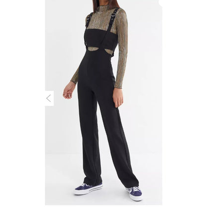 TIGER MIST PEYTON JUMPSUIT black new XS Club Night Goth Strap tube top cutout