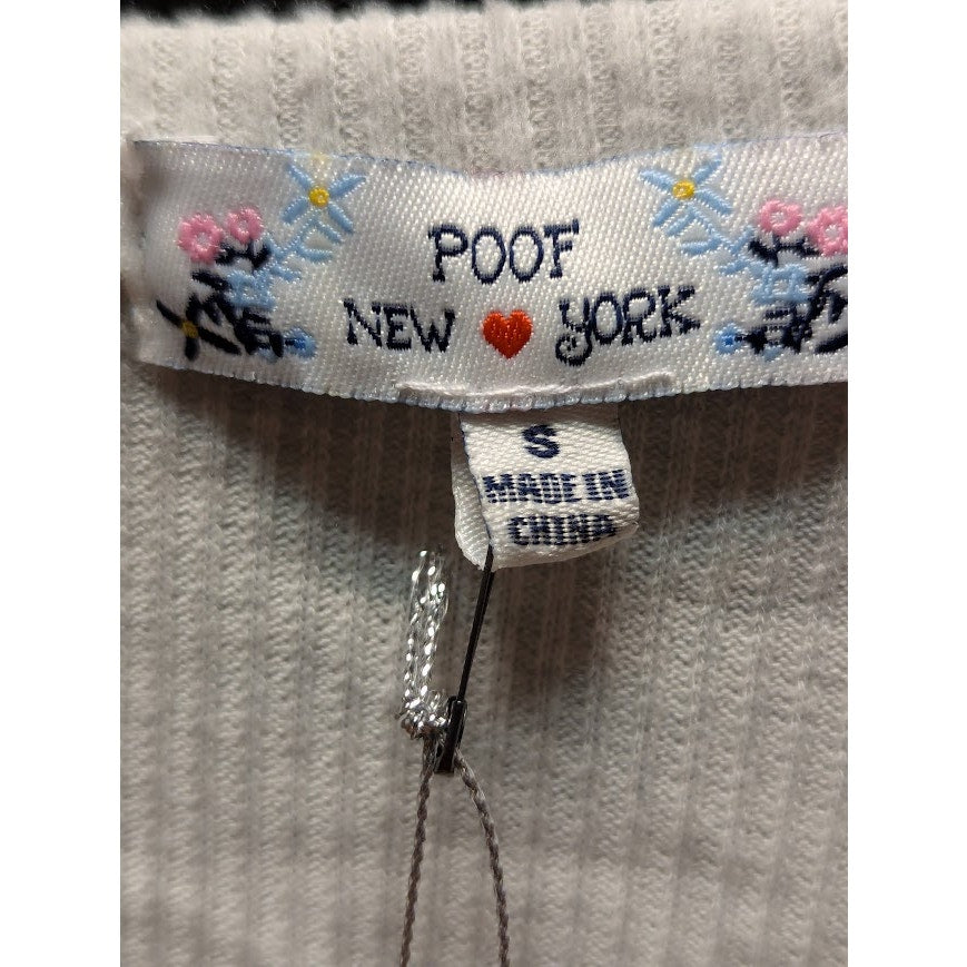 Poof Women Top blouse Sweater Long sleeve colorblock Size SMALL NWT