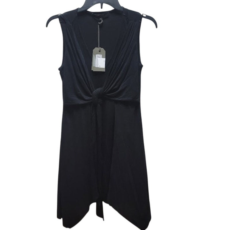 All Saints Women's  SMALL Black Jayda Jersey Dress Short Tie Waist, NWT $160